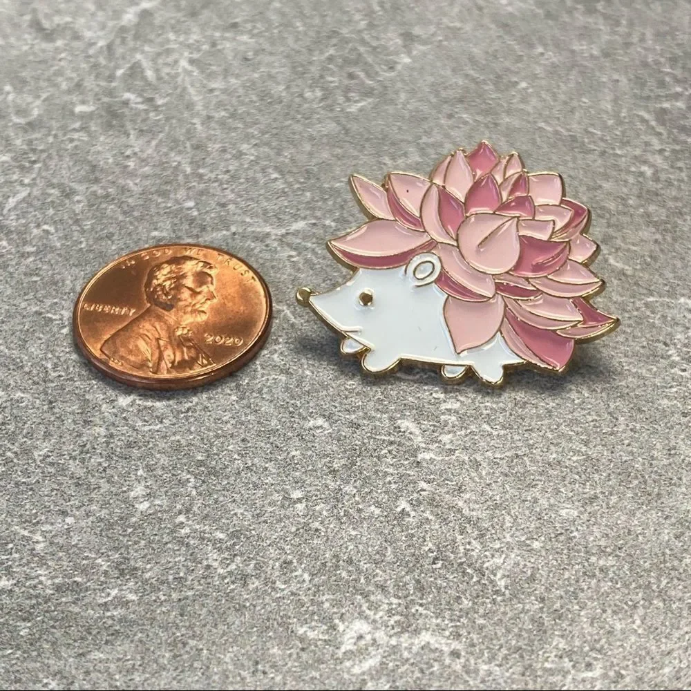 Pink Porcupine Enamel Pin/ Brooch Lapel